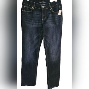 Maurices Women's NWT Straight Denim Flex Regular Dark Blue Jeans 32" Inseam